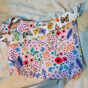 Floral and Butterfly Print Women's Bag